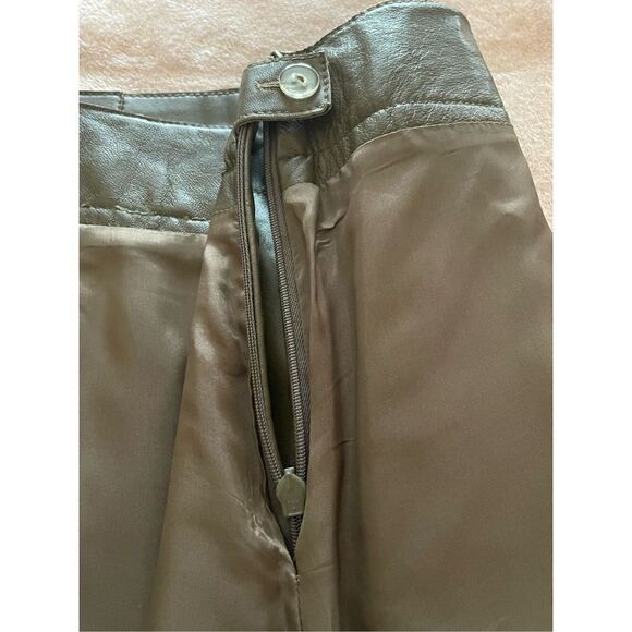 Sigrid Olsen Brown 100% Leather Skirt Size 6 - Picture 3 of 6